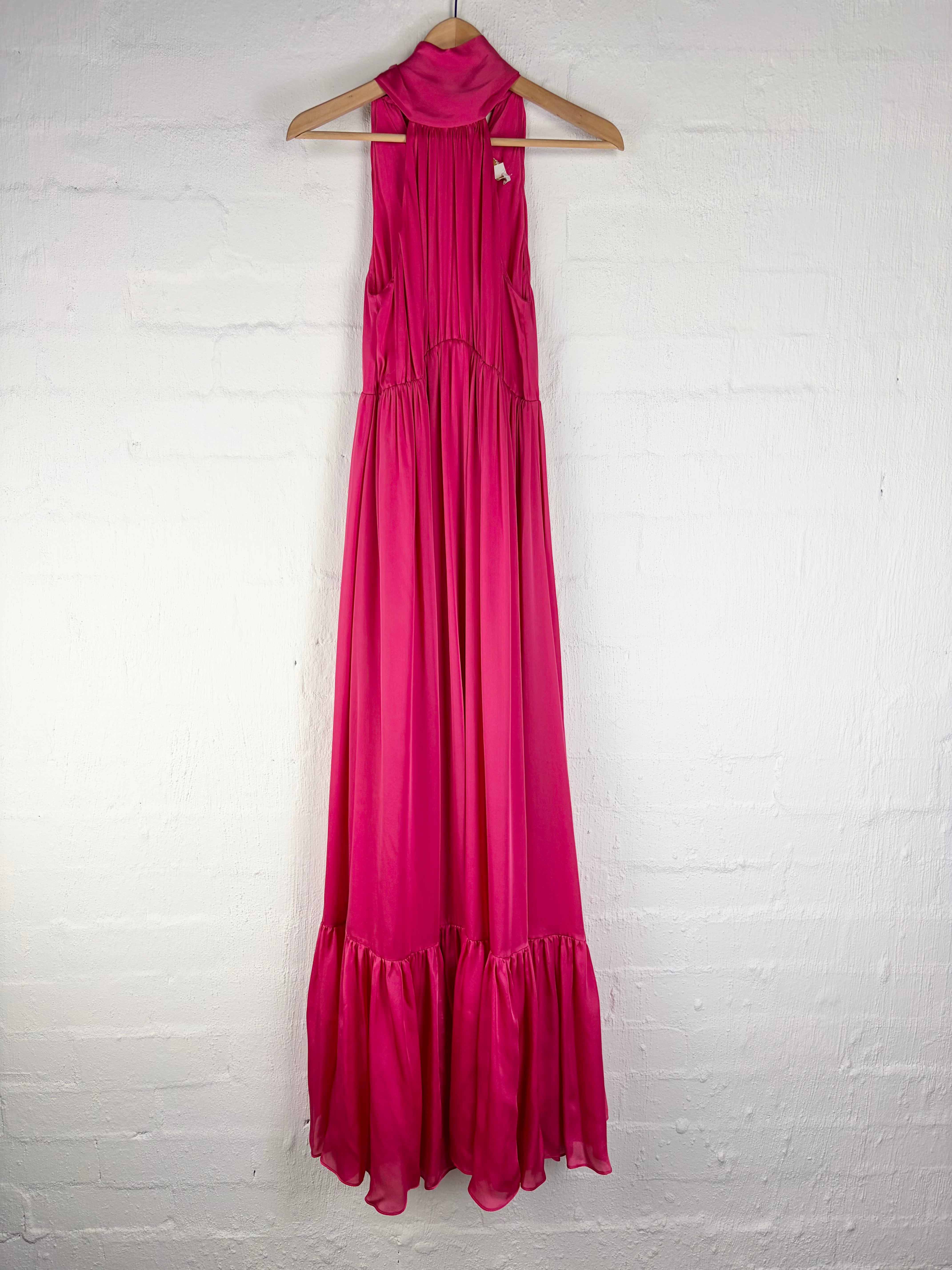 Pink dress on white background