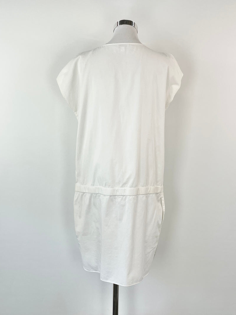 COS White Short Sleeve Shirt Dress - M