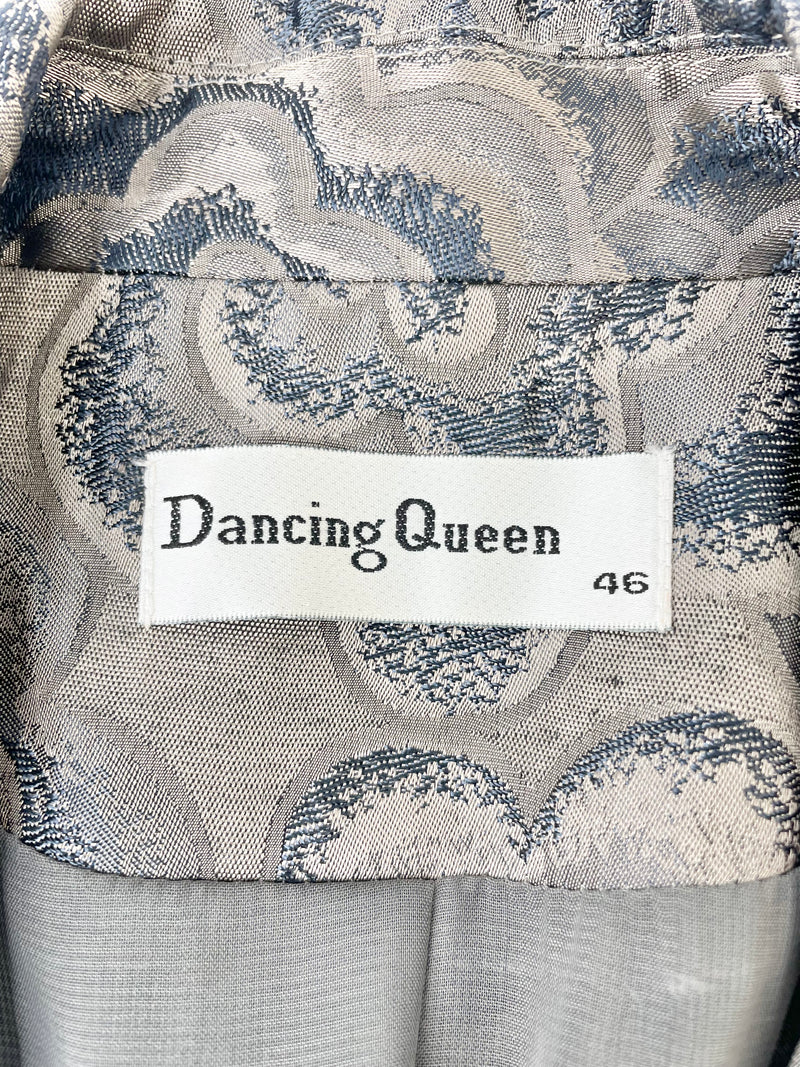 Vintage Dancing Queen Metallic Floral Blazer & Skirt Set - AU14/16