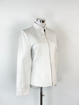 Vintage Dominex White Leather Moto Jacket - AU8