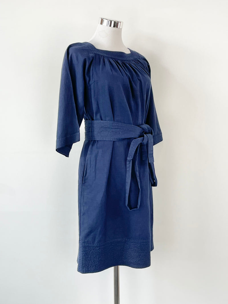 Vanessa Bruno Navy Blue Midi Dress - AU6