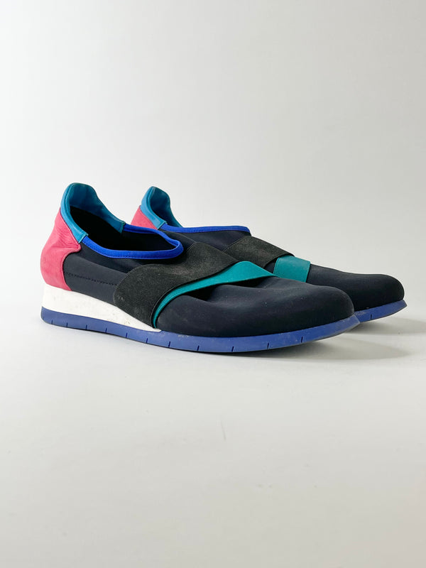 Arche Black & Blue Neoprene Slip On Sneakers - EU39