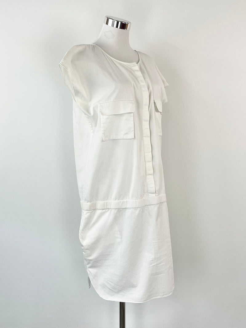 COS White Short Sleeve Shirt Dress - M