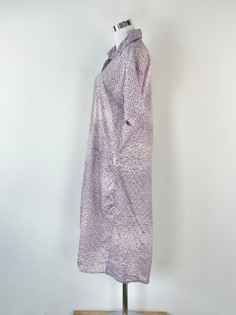 Zimmermann Lavender Patterned Short Sleeve Dress - AU6/8
