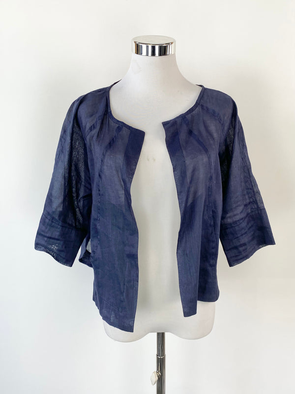 Mel Australia Sheer Navy Blue Top - AU10