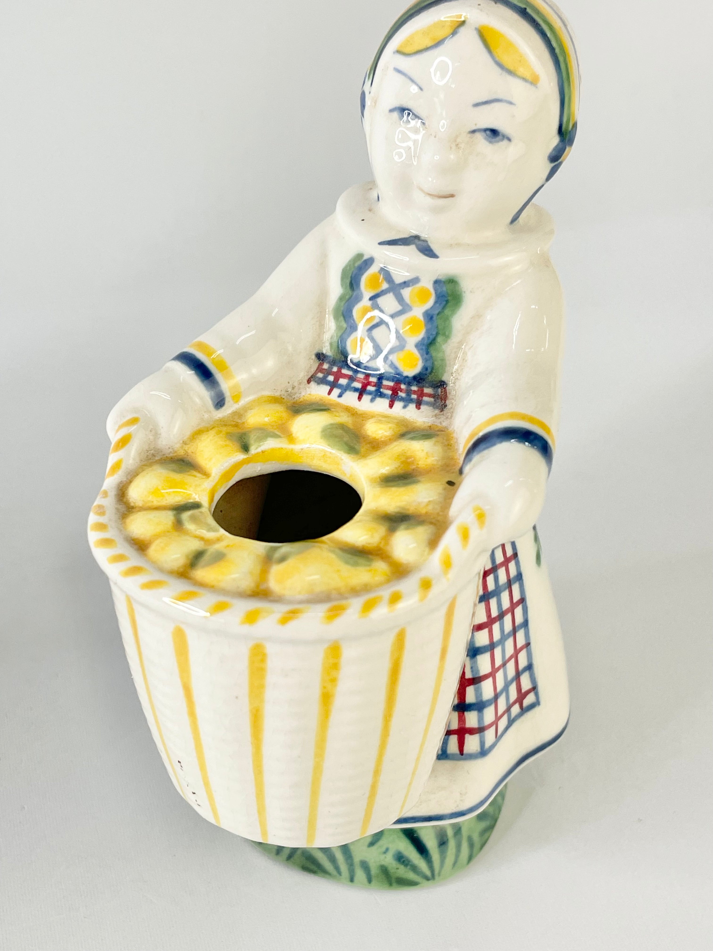 Vintage 40s Denmark Jus Aluminia Child Welfare Cousin Figurines