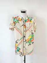 Cacharel Cream Silk Button up Blouse  - AU8/10