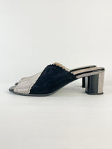 Beautifeel 'Cleo' Pixel Print Black & White Suede Sandals - EU41