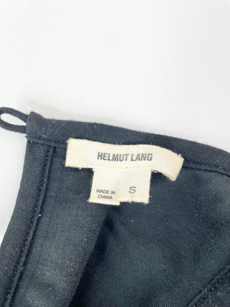 Helmut Lang Black Wool Pleated Midi Dress - S
