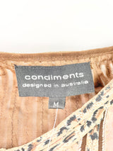 Condiments Australia Embroidered Animal Print Semi-Sheer Top - M