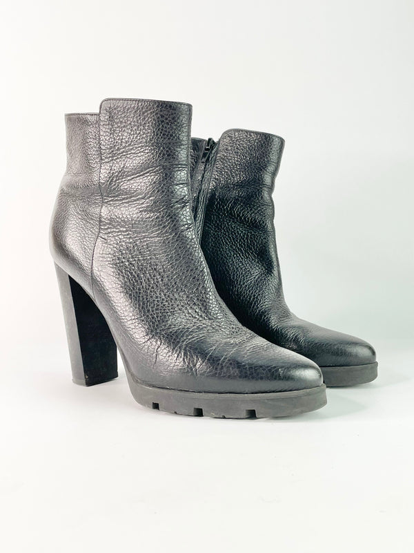 Canto de'Ricci Firenze Black Leather Heel Boots - EU39