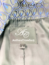 Anthea Crawford Electric Blue Patterned Evening Coat - AU10