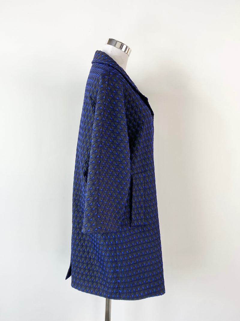 Anthea Crawford Electric Blue Patterned Evening Coat - AU10