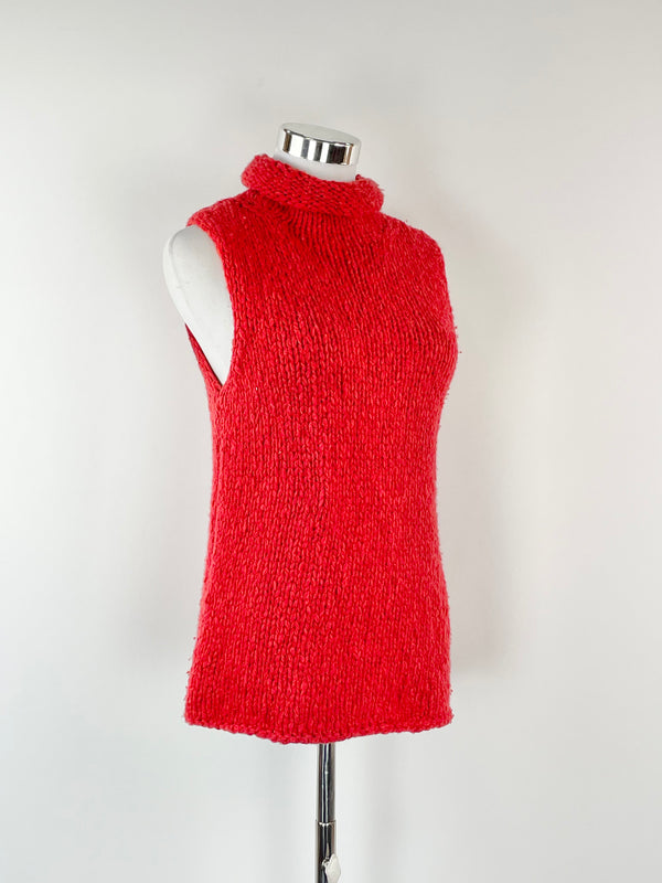 Jaeger Vintage Red Wool Knit Vest - L