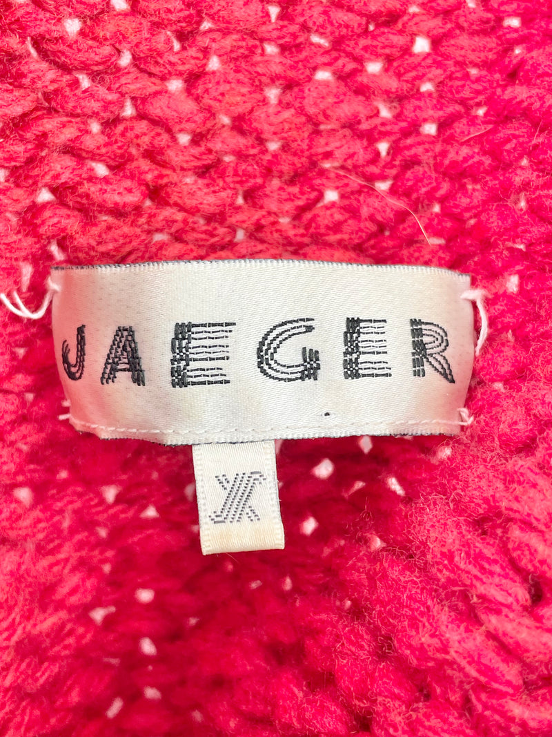 Jaeger Vintage Red Wool Knit Vest - L