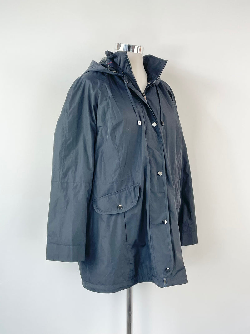 Fleet Street Black Hooded Rain Jacket XL