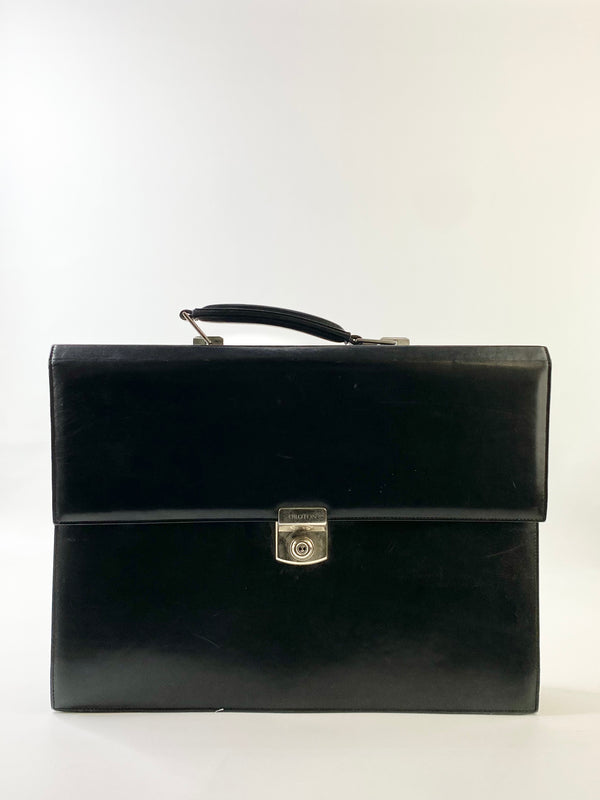 Oroton Black Leather Briefcase