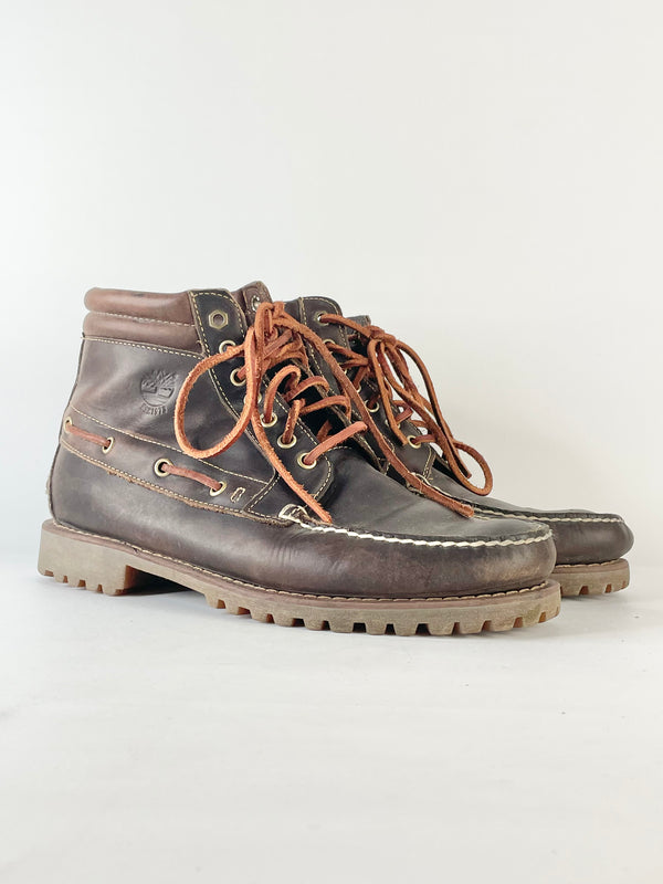 Timberland Dark Brown Leather 'Chukka' 7-Eye Boots - EU44