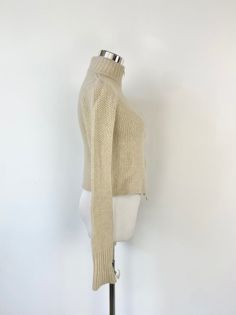 Max Mara Ecru Wool & Cashmere Knitwear Top - AU6