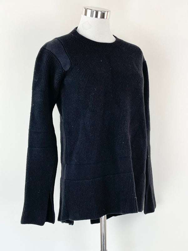Stella McCartney Black Ribbed Knit Sweater - S