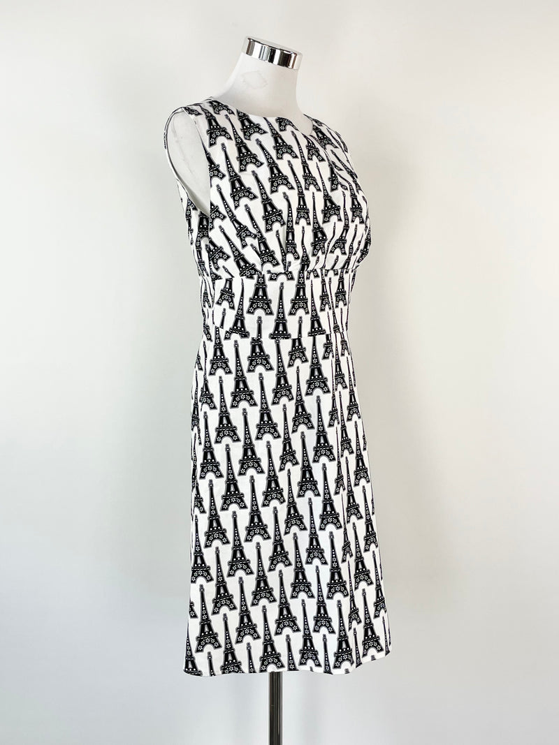 Get Cutie Co. White 'Eiffel Tower' Print Midi Dress - AU14