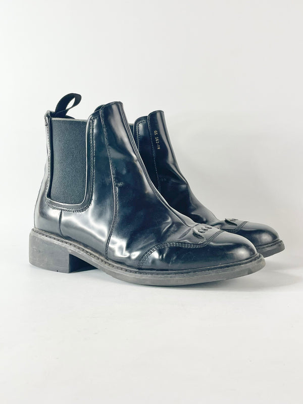 G-Star Raw Black Leather Chelsea Boots - EU40