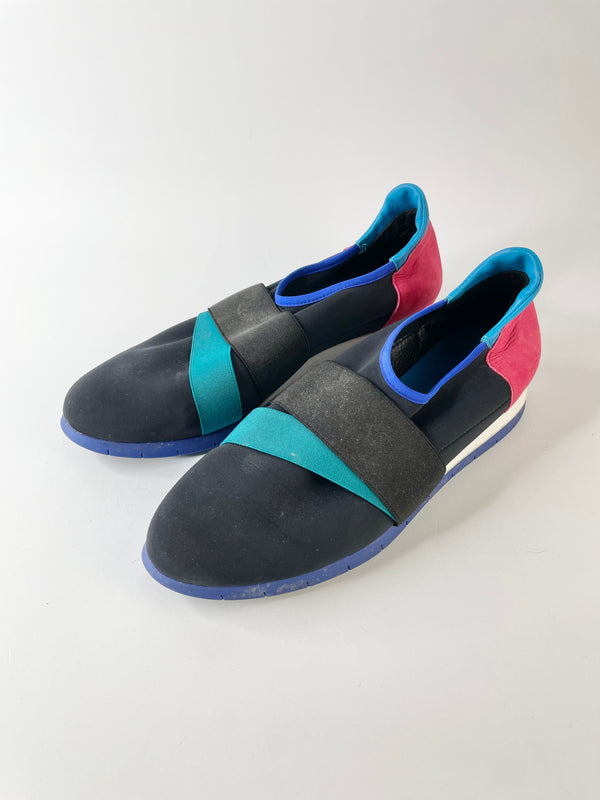 Arche Black & Blue Neoprene Slip On Sneakers - EU39