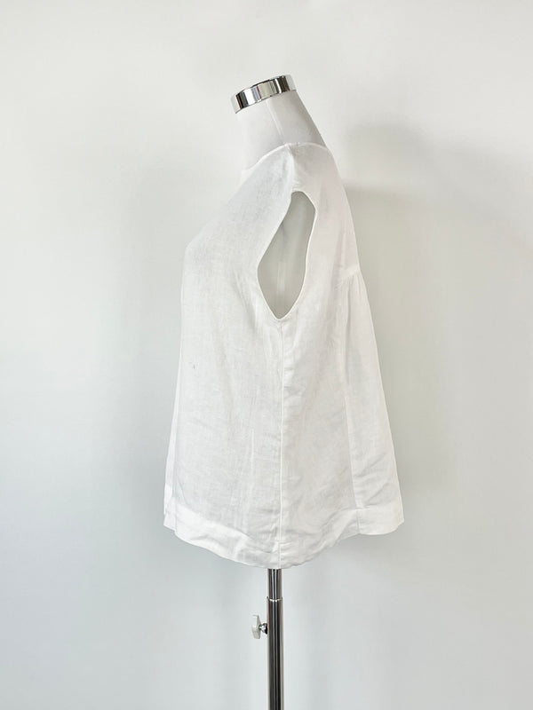 Morrison White Linen Tank Top - S