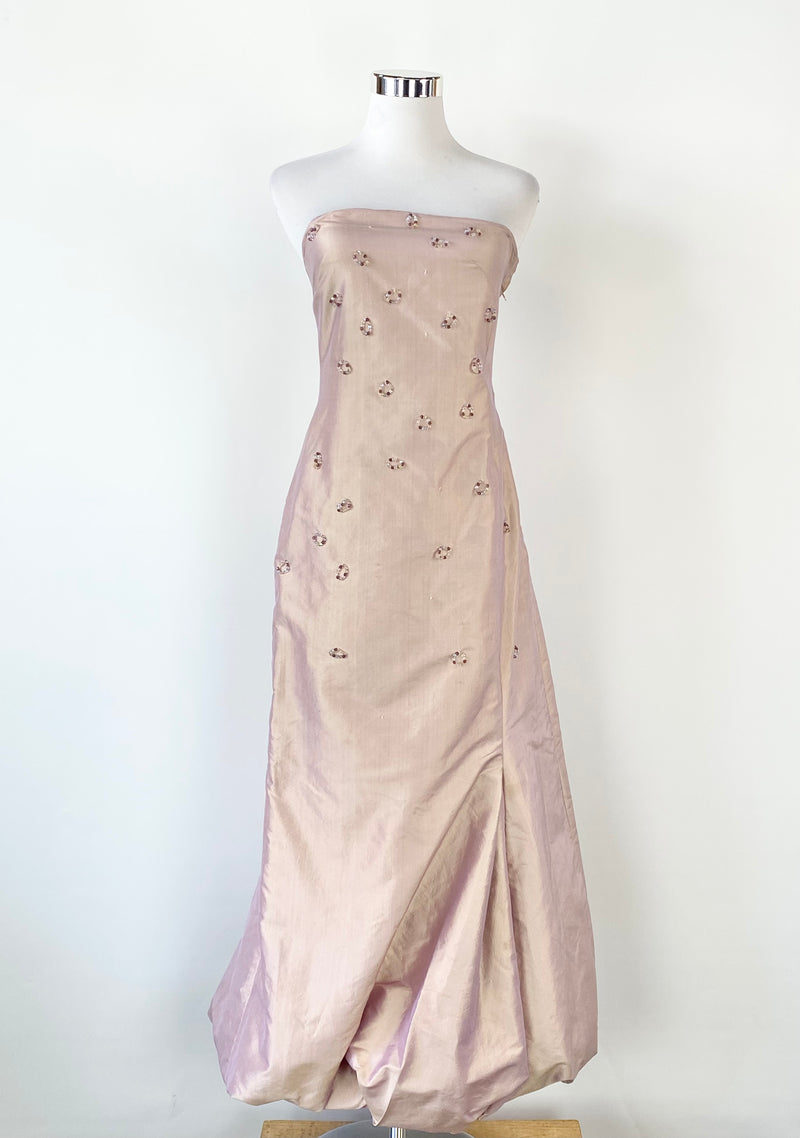 Anita Moore Dusty Rose & Champagne Strapless gown - AU10