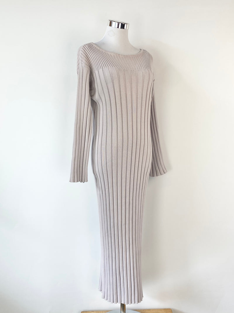 Kowtow Rib Knit Soft Purple Pearl Maxi Dress - AU10