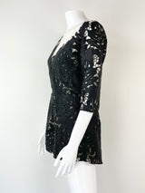 Alice McCall 'Rumours' Black Embroidered Playsuit - AU8