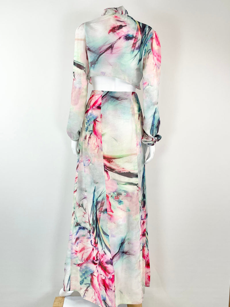 Mossman White Sheer Floral Print Maxi Dress - AU6