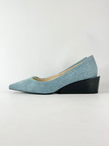 Cheap Monday Blue Denim Pointed Toe Wedges - EU40