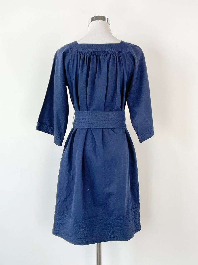 Vanessa Bruno Navy Blue Midi Dress - AU6