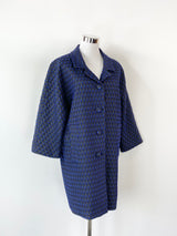 Anthea Crawford Electric Blue Patterned Evening Coat - AU10