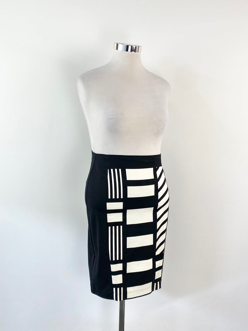 Jane Lamerton Black & White Pencil Skirt - AU12