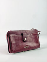 Coach Oxblood Red Pebbled Leather Cross Body Purse