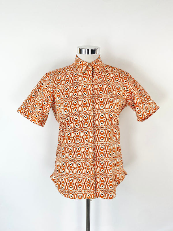 Coville Orange Library Patterned Shirt - AU12