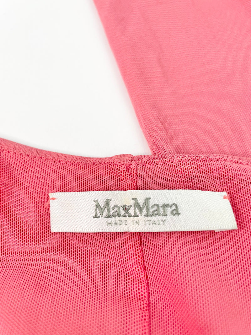 Max Mara Rose Ruched Front Long Sleeve Dress - AU8/10