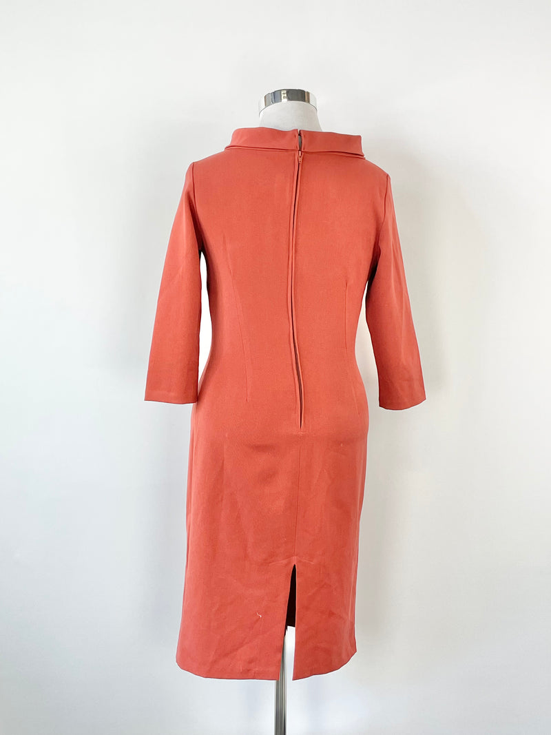 Pinup Couture Brick Red Bodycon Midi Dress - L