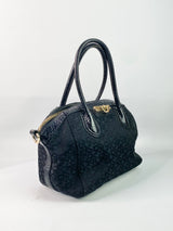 DKNY Black Monogram Bowling Bag