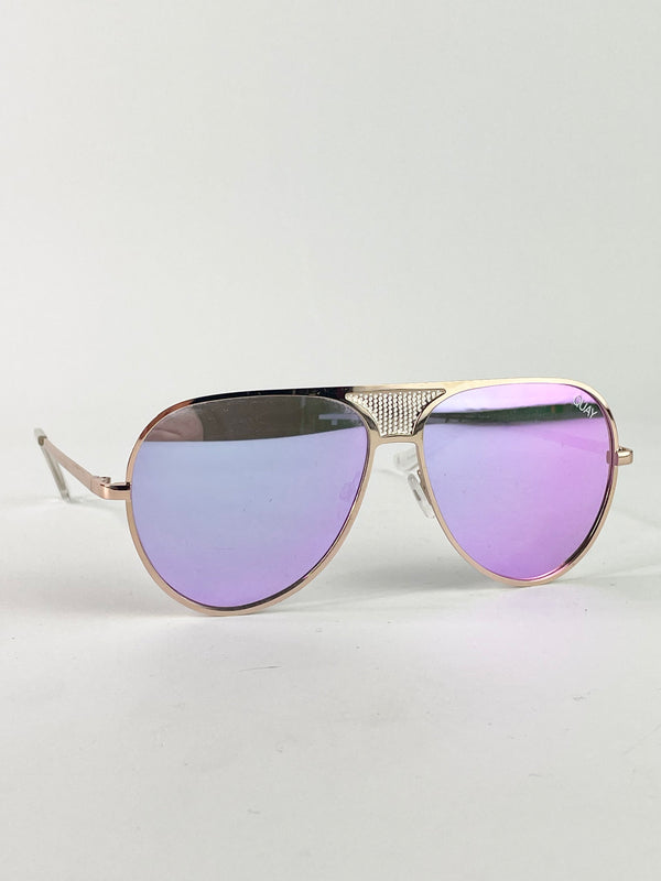 Quay Australia x Kylie Jenner Iconic Gold & Purple Mirror Sunglasses