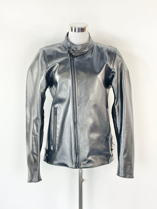 Dainese Black Leather Chiodo72 Biker Jacket - AU8/10
