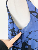 Diane von Furstenberg Silk Blue & Green Abstract Print Top - AU10