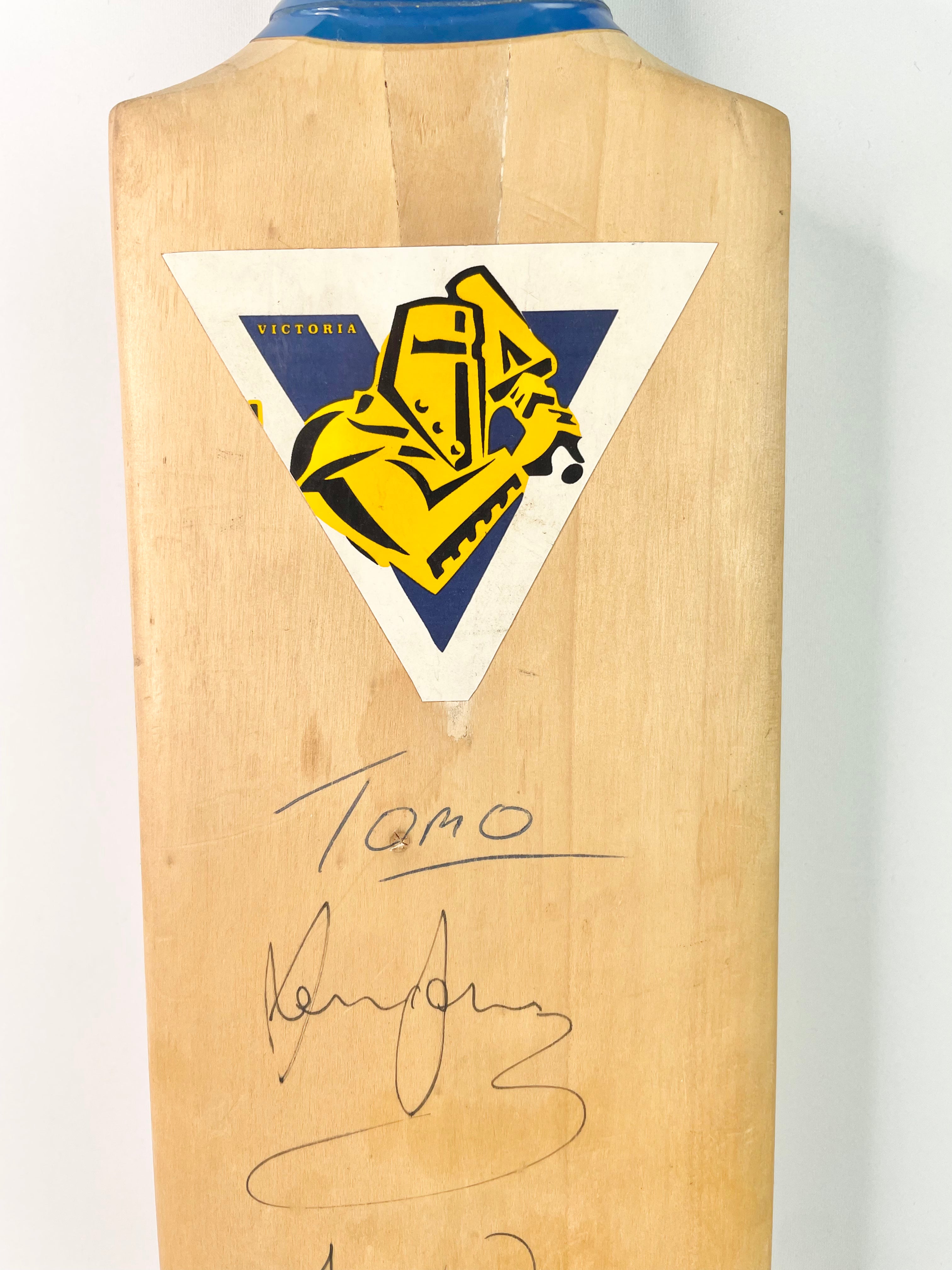 Signed Victorian Bushrangers 1990s Era Cricket Bat