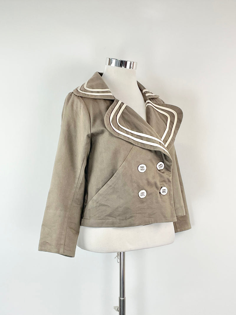 Tiffany Treloar Taupe Cropped Blazer - AU12