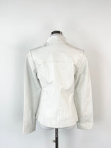 Vintage Dominex White Leather Moto Jacket - AU8