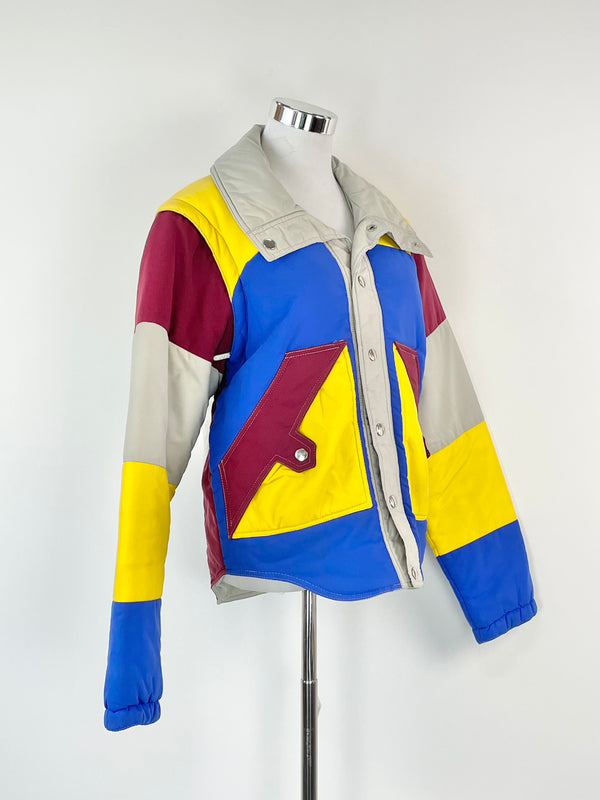 Henri Charles Colsenet Vintage Colour Blocked Ski Jacket - S/M