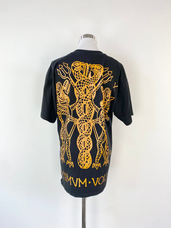Moschino Black MAXIMVM VOLVIT Graphic Crewneck T-Shirt - L