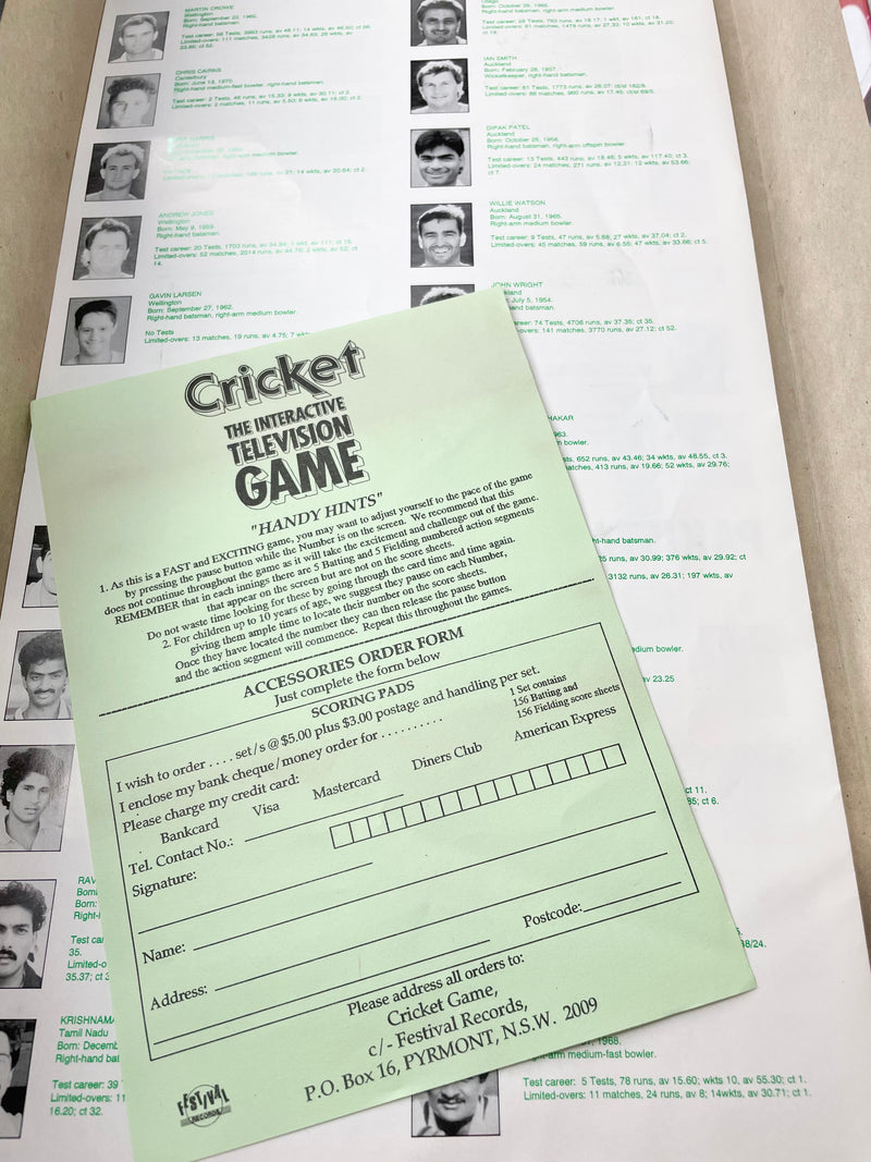 Vintage Cricket The Interactive Television Board Game